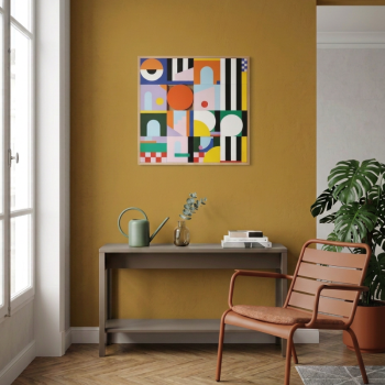 LÉONIE - Tableau en bois, personnage coloré graphique