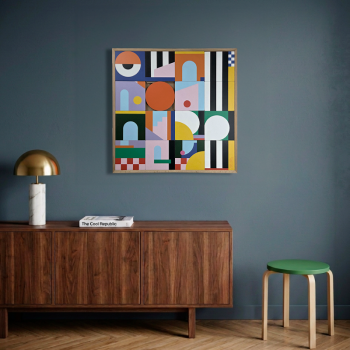 LÉONIE - Tableau en bois, personnage coloré graphique
