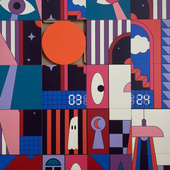 3 heures 24 - Tableau mural modulable en bois, déambulation nocturne